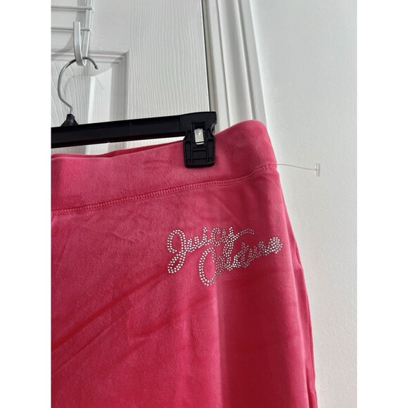 Juicy Couture Size XL Velour Tracksuit Set Pink Party Crown Logo Rhinestone - Picture 5 of 10